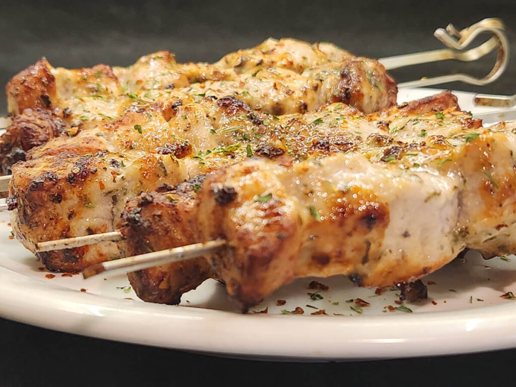 JAHZKITCHEN Pork Souvlaki Closeup JAHZKITCHEN Pork Souvlaki Closeup