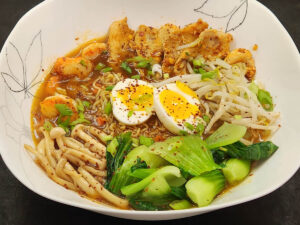 JAHZKITCHEN Surf & Turf Ramen with Chili Garlic Sauce