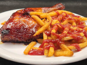 JAHZKITCHEN BBQ Chicken with Rotisserie Fries and Ketchup