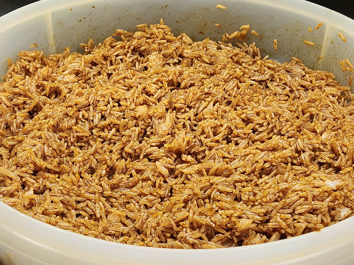 JAHZKITCHEN Day Old Rice with 3 Tbl of Dark Soy Sauce and 1 Tbl Shaoxing