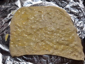 JAHZKITCHEN Cheesy Bread Dough brushed with garlic sauce