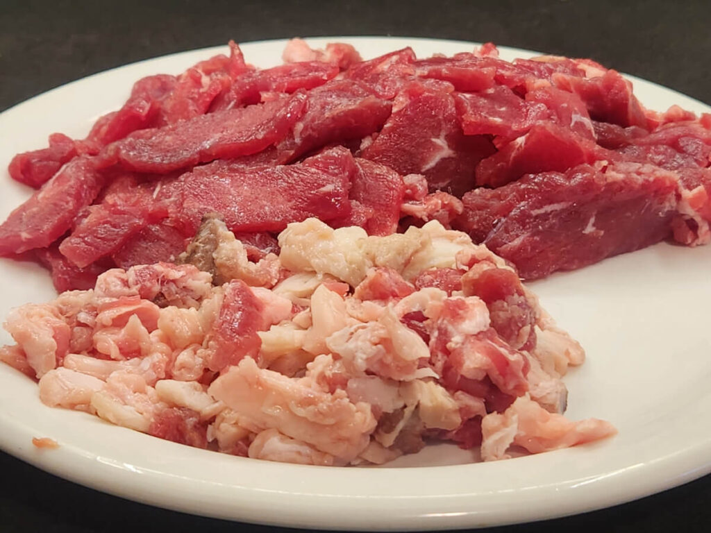Thinly Sliced Beef with Fat Trimmed off