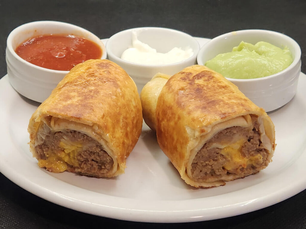 Nacho Burrito with sauces Nacho Burrito with sauces